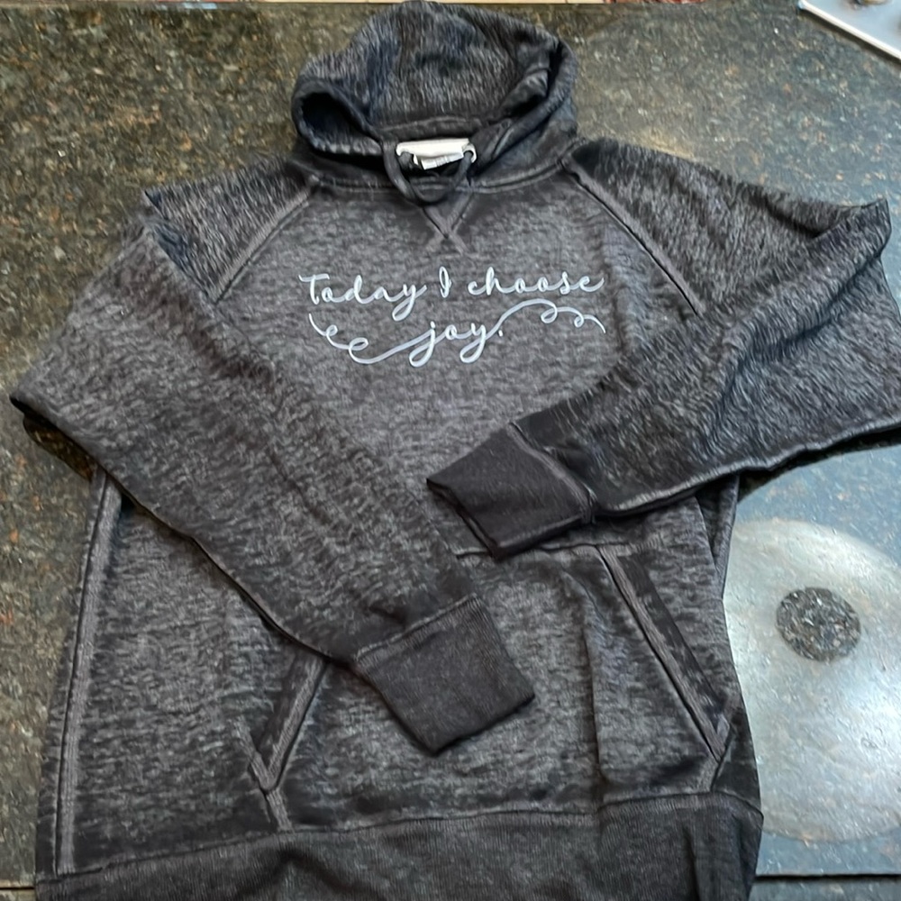 Black weathered hoodie “Today I choose joy” XXL NWOT
